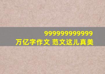 999999999999万亿字作文 范文这儿真美